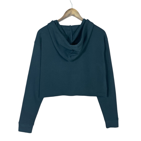 Wild Fable |‎ Cropped Sweatshirt Hoodie Jacket Basic Black Oversized Raw Edge - Picture 4 of 6